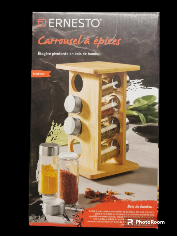 Ernesto Spices – Jars Carrousel Bamboo 9 Pieces